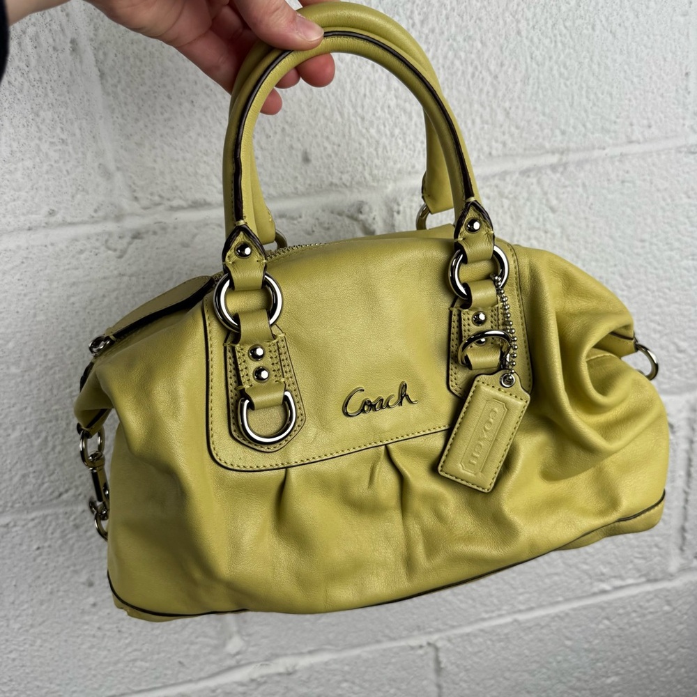 Coach Ashley Satchel Leather Bag – Key Lime Green - Picture 7 of 14